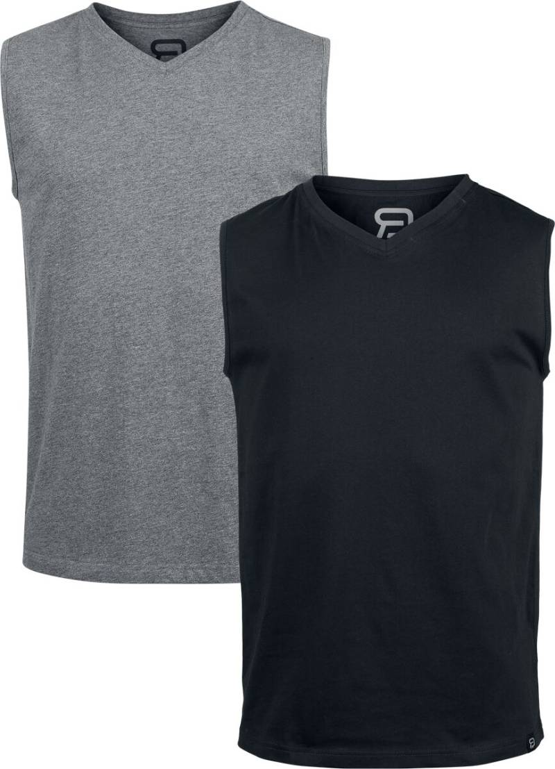 Tank-Top für Männer  schwarz/dunkelgrau "Double Pack Tank-Tops" von RED by EMP von RED by EMP