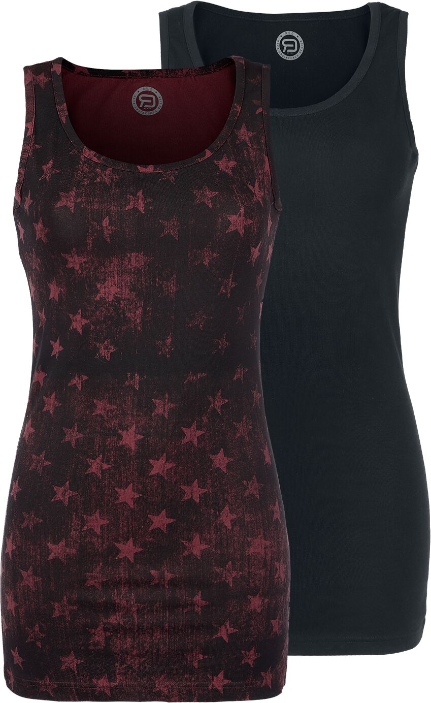 Top für Damen  schwarz/bordeaux "Doppelpack Tops" von RED by EMP von RED by EMP