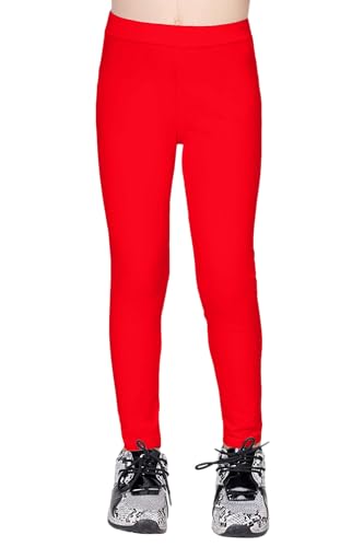 REDAR Leggings Mädchen Kinder Einfarbige Baumwoll Leggings Ganzkörperansicht Radfahren Freizeitkleidung Nicht durchsichtige Strumpfhosen Praktische Hosen für Kinder im Alter von 2 bis 13 Jahren von REDAR