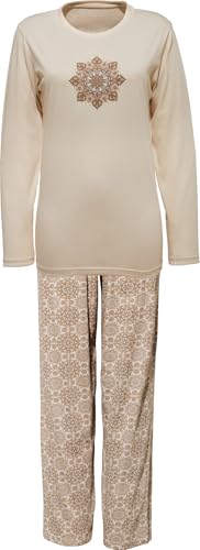 REDBEST Damen-Schlafanzug Single-Jersey Creme Größe 42 von REDBEST