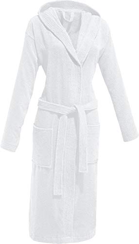 REDBEST Unisex-Bademantel, Morgenmantel, Saunamantel Frottier Chicago weiß Größe S - schnell trocknend und saugstark, 100% Baumwolle von REDBEST
