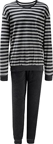REDBEST Herren-Schlafanzug Frottee anthrazit Größe 48 von REDBEST