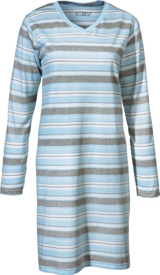 REDBEST Nachthemd Damen-Nachthemd Single-Jersey Streifen von REDBEST