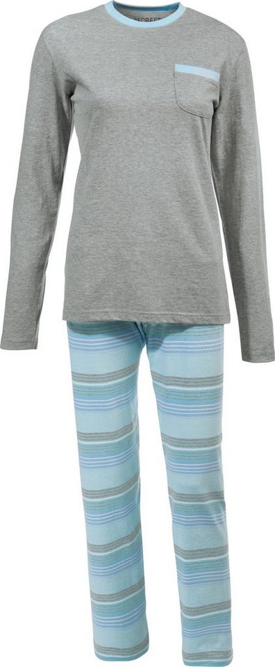 REDBEST Pyjama Damen-Schlafanzug (2 tlg) Single-Jersey Streifen von REDBEST