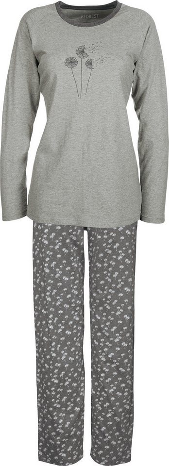 REDBEST Pyjama Damen-Schlafanzug Single-Jersey Blumen von REDBEST