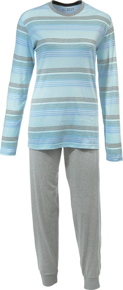 REDBEST Pyjama Damen-Schlafanzug Single-Jersey Streifen von REDBEST