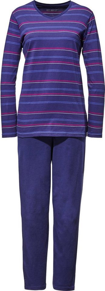 REDBEST Pyjama Damen-Schlafanzug Single-Jersey Streifen von REDBEST