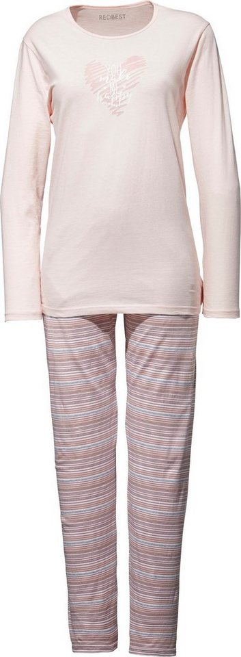 REDBEST Pyjama Damen-Schlafanzug Single-Jersey Streifen von REDBEST