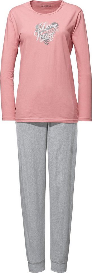 REDBEST Pyjama Damen-Schlafanzug Single-Jersey Uni von REDBEST