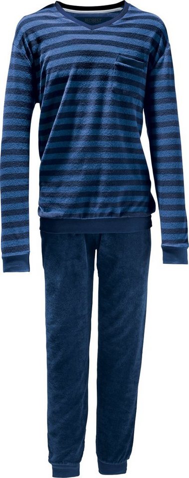 REDBEST Pyjama Herren-Schlafanzug (2 tlg) Frottee Streifen von REDBEST