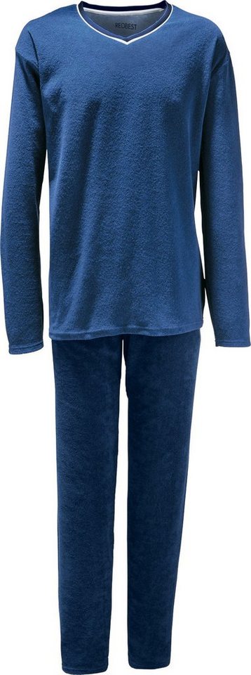 REDBEST Pyjama Herren-Schlafanzug (2 tlg) Frottee Uni von REDBEST
