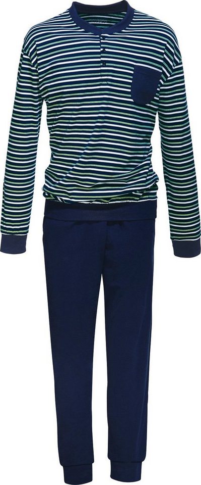 REDBEST Pyjama Herren-Schlafanzug Single-Jersey Streifen von REDBEST