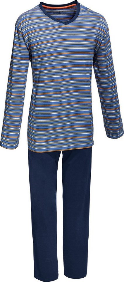 REDBEST Pyjama Herren-Schlafanzug Single-Jersey Streifen von REDBEST