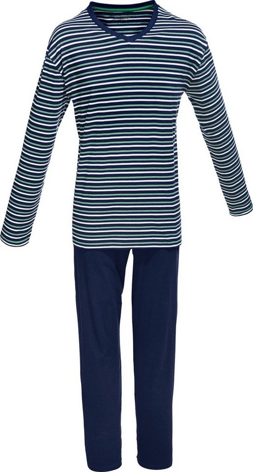 REDBEST Pyjama Herren-Schlafanzug Single-Jersey Streifen von REDBEST