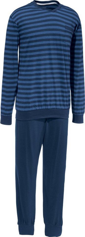 REDBEST Pyjama Herren-Schlafanzug Single-Jersey Streifen von REDBEST