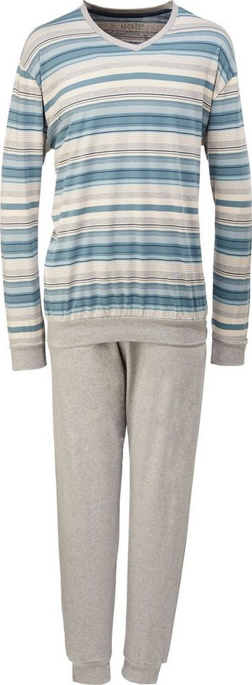 REDBEST Pyjama Herren-Schlafanzug Single-Jersey Streifen von REDBEST