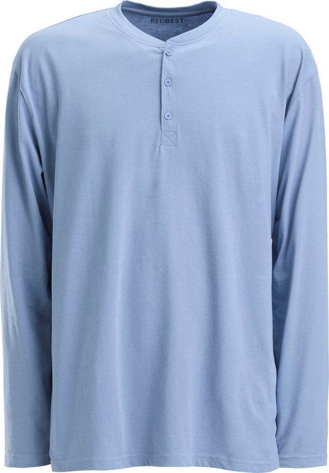 REDBEST Pyjamaoberteil Herren-Langarmshirt Single-Jersey Uni von REDBEST