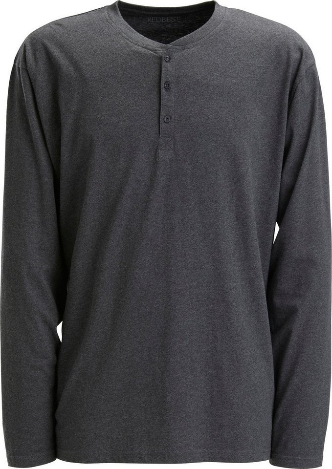 REDBEST Pyjamaoberteil Herren-Langarmshirt Single-Jersey Uni von REDBEST