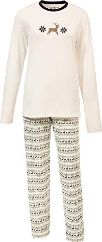 REDBEST Schlafanzug Single-Jersey Creme/braun Größe 48 von REDBEST