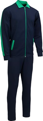 REDBEST Sweat Herren Freizeitanzug - grün Größe 50 - Jogginganzug, Hausanzug mit Bindeband Single-Jersey - mit Gummibund und Bindeband, seitliche Eingriffstaschen, weich und elastisch von REDBEST