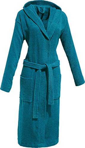 REDBEST Unisex-Bademantel, Morgenmantel, Saunamantel Frottier Chicago Petrol Größe M - schnell trocknend und saugstark, 100% Baumwolle von REDBEST