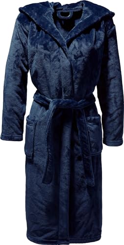 REDBEST Unisex-Bademantel Perris Fleece marine Größe S von REDBEST