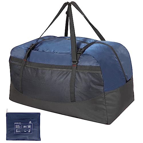 REDCAMP 60/75/96/100L Extra Große Duffle Bag Leicht, 22/25/31 Zoll Wasserabweisende Reisetasche Faltbar für Männer Frauen, Schwarz/Blau/Rot, blau+schwarz 100l von REDCAMP