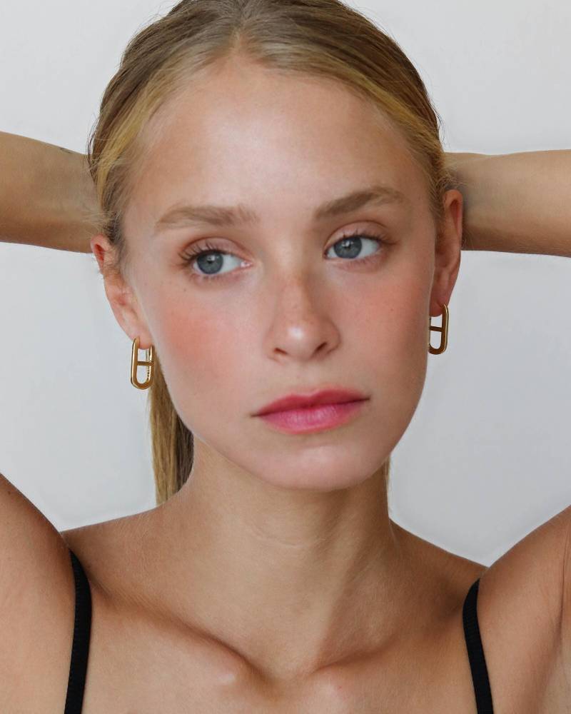 18K Gold Vermeil Ohrringe - Wasserdicht Creolen Große Chunky Bold Redcherryblvd E16 von REDCHERRYBLVD