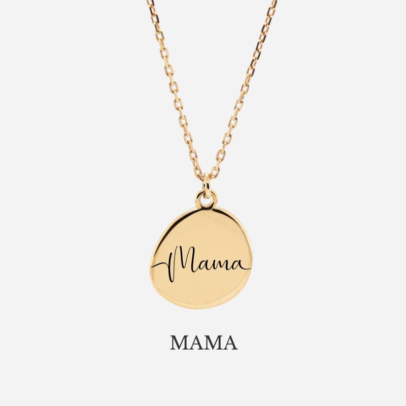 18K Gold Vermeil Mama Halskette - 18K Mom Geschenk Für Personalisierte Muttertagsgeschenk von REDCHERRYBLVD