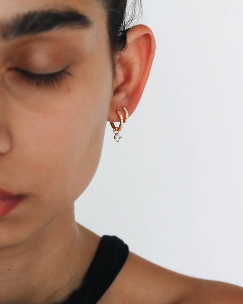 18K Gold Vermeil Ohrringe - Creolen Stapel Minimalist Schichtung Stapeln von REDCHERRYBLVD