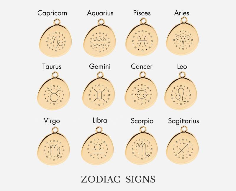 18K Gold Vermeil Sternzeichen Halskette - Individuelle Schmuck Personalisierte Personalisiertes Geschenk Für Sie Namenskette von REDCHERRYBLVD