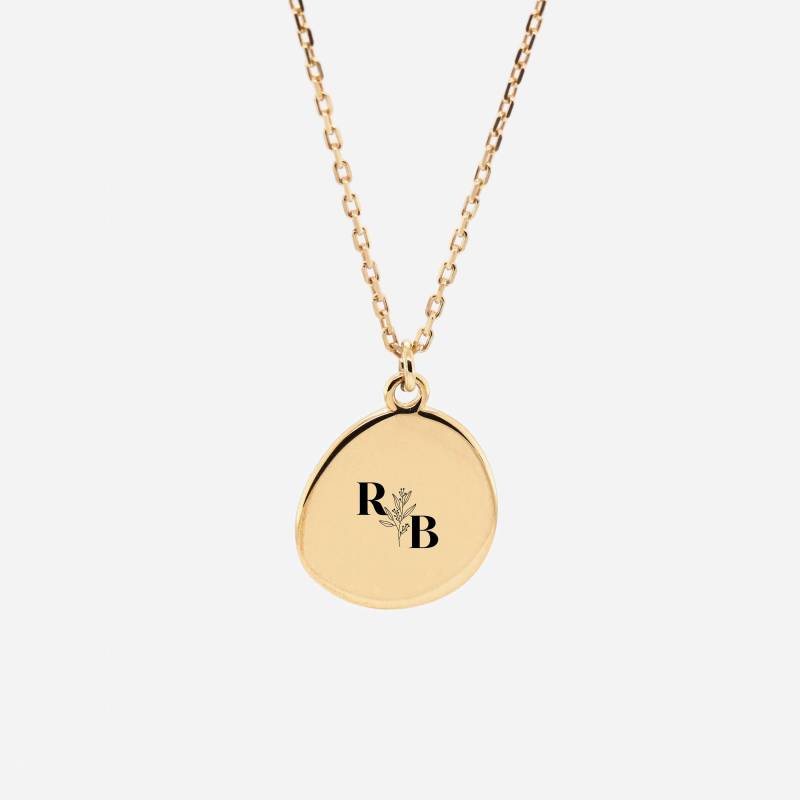 Gravierte 18K Gold Vermeil Initialen Halskette - Neugeborenen Geschenk Brautjungfer Personalisiertes Für Sie Beste Freundin Frau von REDCHERRYBLVD