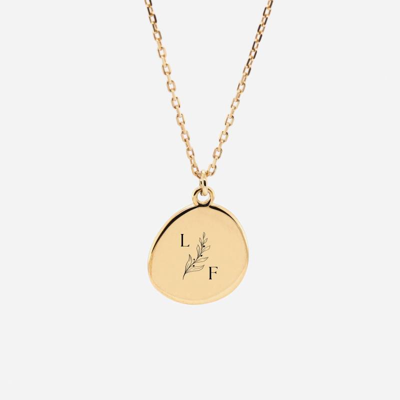 Gravierte 18K Gold Vermeil Initialen Halskette - Neugeborenen Geschenk Brautjungfer Personalisiertes Für Sie Beste Freundin Frau von REDCHERRYBLVD