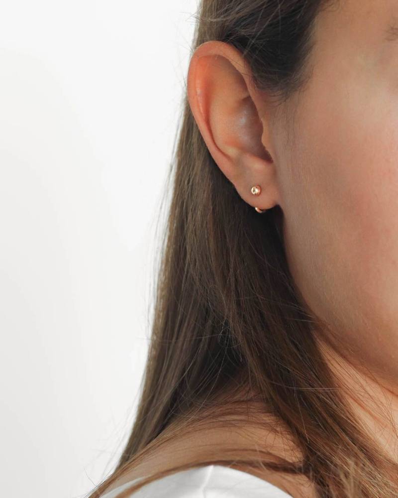 Wasserdicht - 18K Gold Vermeil Offene Kugel-Creolen Vergoldet Auf Massivem 925 Sterling Silber Creolen Ohrstecker Schichtung Stapelung von REDCHERRYBLVD