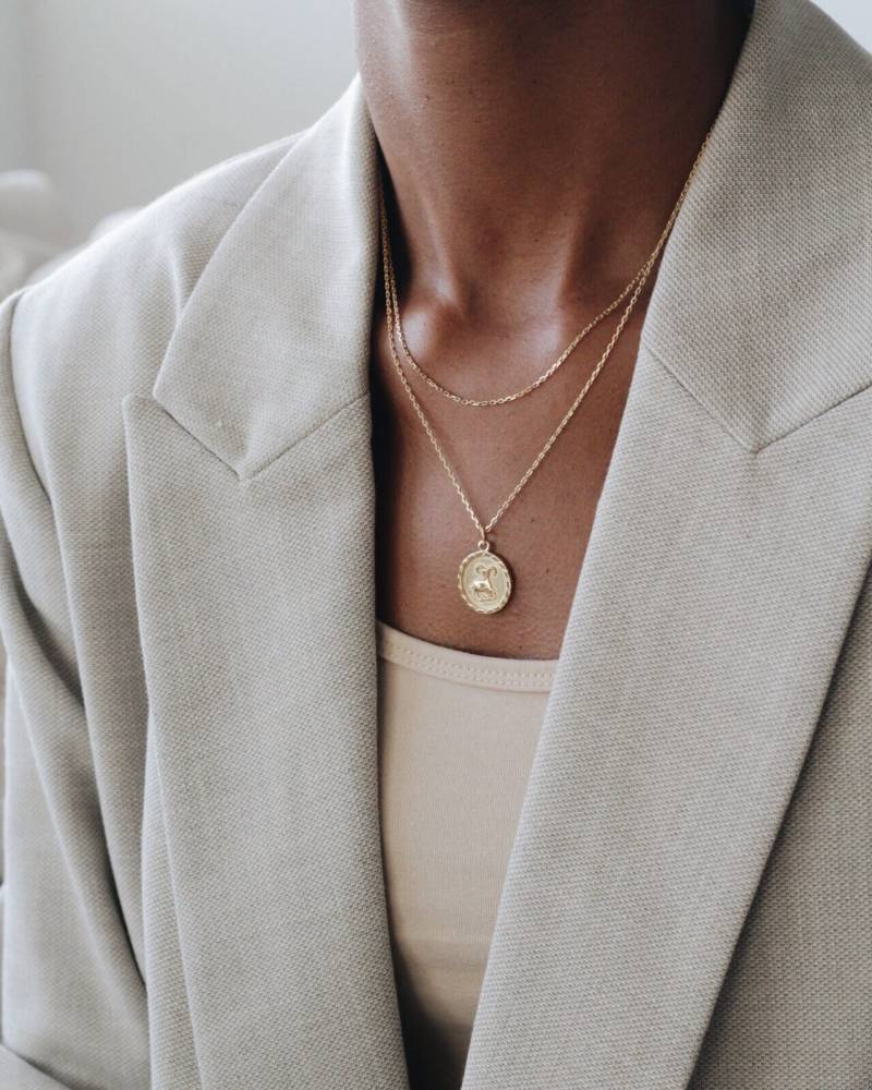 Wasserdicht - Widder 18K Gold Vermeil Sternzeichen Halskette Konstellation Layering Schmuck Münze von REDCHERRYBLVD