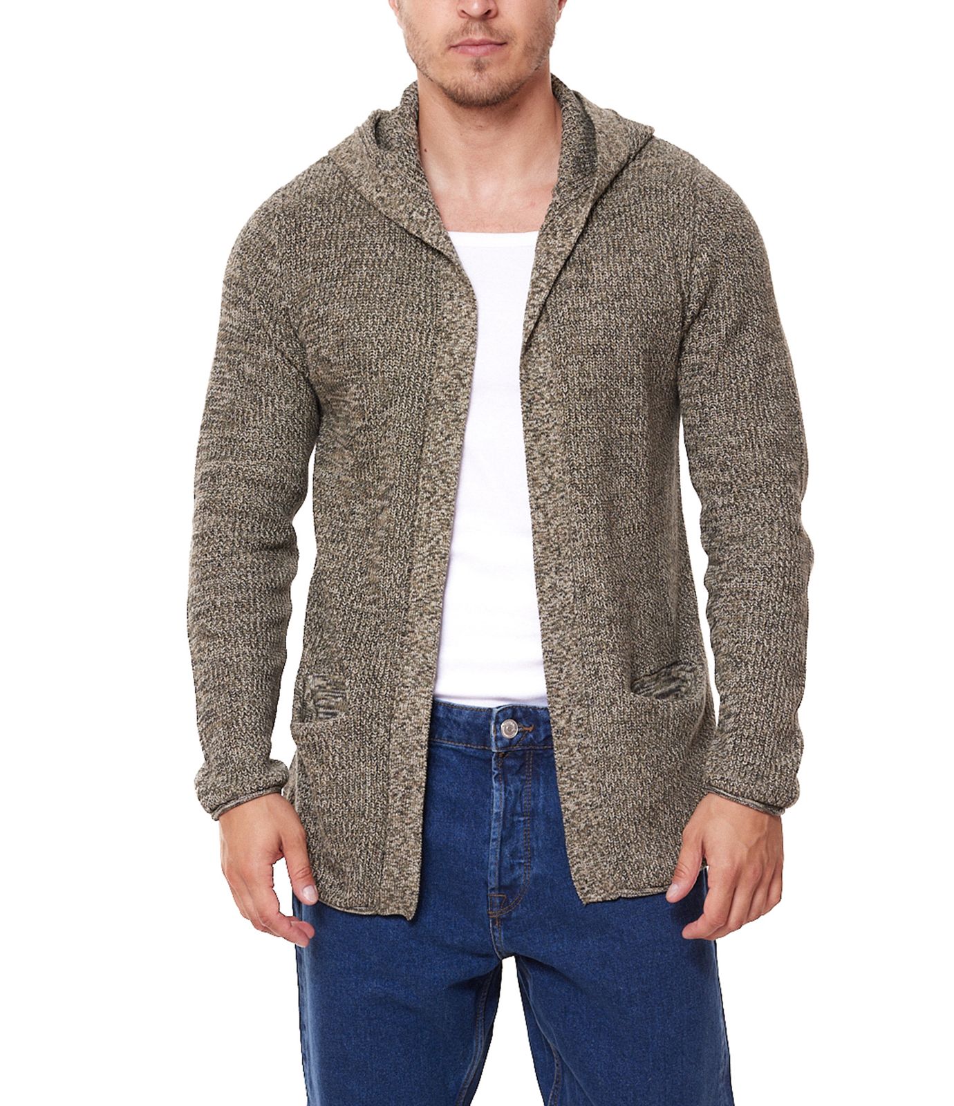 REDEFINED REBEL Cabe Knit Herren Strick-Jacke verschlussloser Cardigan TINCSN498 Grün von REDEFINED REBEL