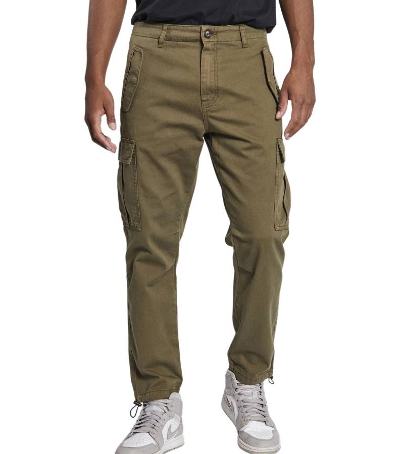 REDEFINED REBEL Jolan Herren Cargo-Hose im Utility-Look Anti Fit Baumwoll-Hose Ankle-Stil mit Tunnelzug am Beinende 226027 Oliv-Grün von REDEFINED REBEL