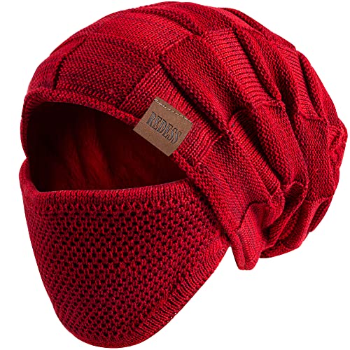 REDESS Beanie Mütze für Herren und Damen Winter Warme Mützen Stricken Slouchy Thick Skull Cap von REDESS