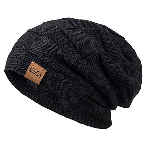 REDESS Beanie Mütze für Herren und Damen Winter Warme Mützen Stricken Slouchy Thick Skull Cap von REDESS