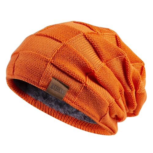 REDESS Beanie Mütze für Herren und Damen Winter Warme Mützen Stricken Slouchy Thick Skull Cap von REDESS