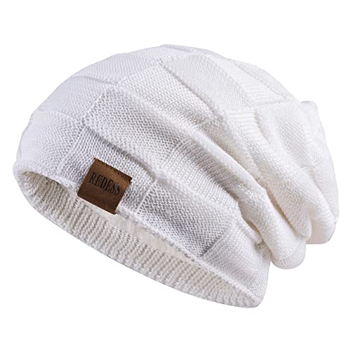 REDESS Beanie Mütze für Herren und Damen Winter Warme Mützen Stricken Slouchy Thick Skull Cap von REDESS