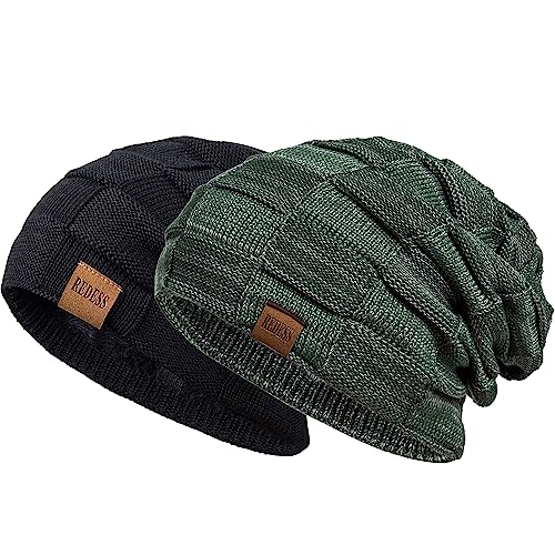 REDESS Beanie Mütze für Herren und Damen Winter Warme Mützen Stricken Slouchy Thick Skull Cap… von REDESS