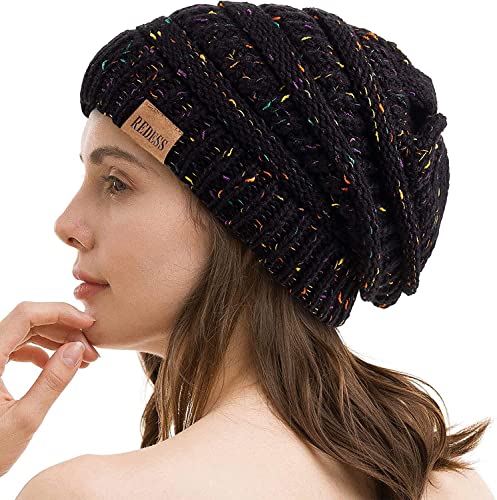 REDESS Slouchy Beanie Mütze für Herren und Damen Winter Warm Chunky Soft Oversized Zopfstrickmütze von REDESS