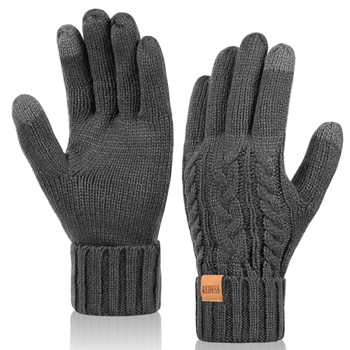 REDESS Winterhandschuhe für Frauen Thermal Warm Knit Fleece Lined Touchscreen Texting Handschuhe für kaltes Wetter von REDESS