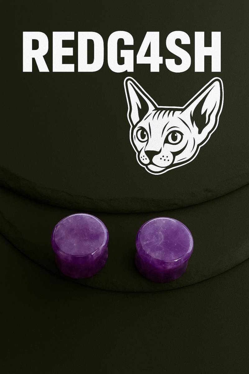 Ein Paar Ohrstöpsel Aus Amethyststein. | Farben Können Variieren von REDG4SH