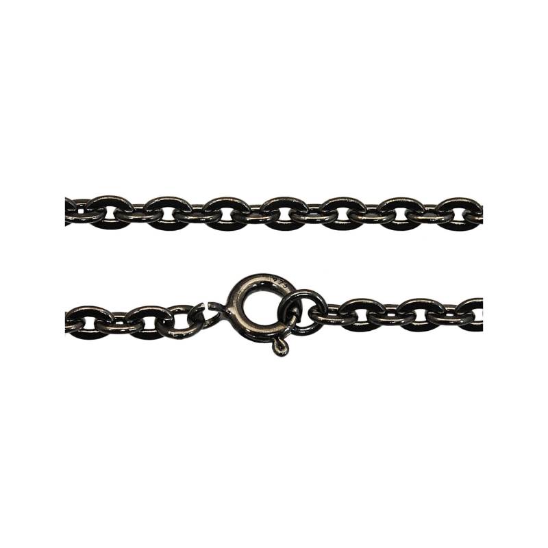 3mm/Kabel Kette/925 Sterling Silber/Schwarz Rhodiniert/Silber Kette/Biker Schmuck/Halskette Für Anhänger/Herren/Frauen N-Ch022 von REDGATECASTLE