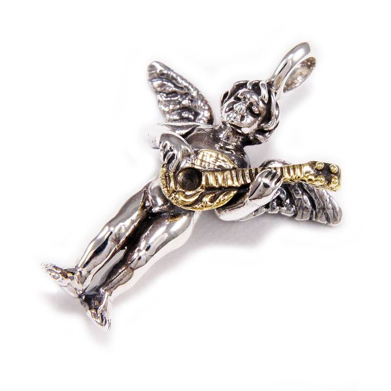 Amor Engel/925 Sterling Silber Anhänger/Silber Anhänger/Ukulele Anhänger/Rockabilly/Biker/Gothic/Cs-056 von REDGATECASTLE