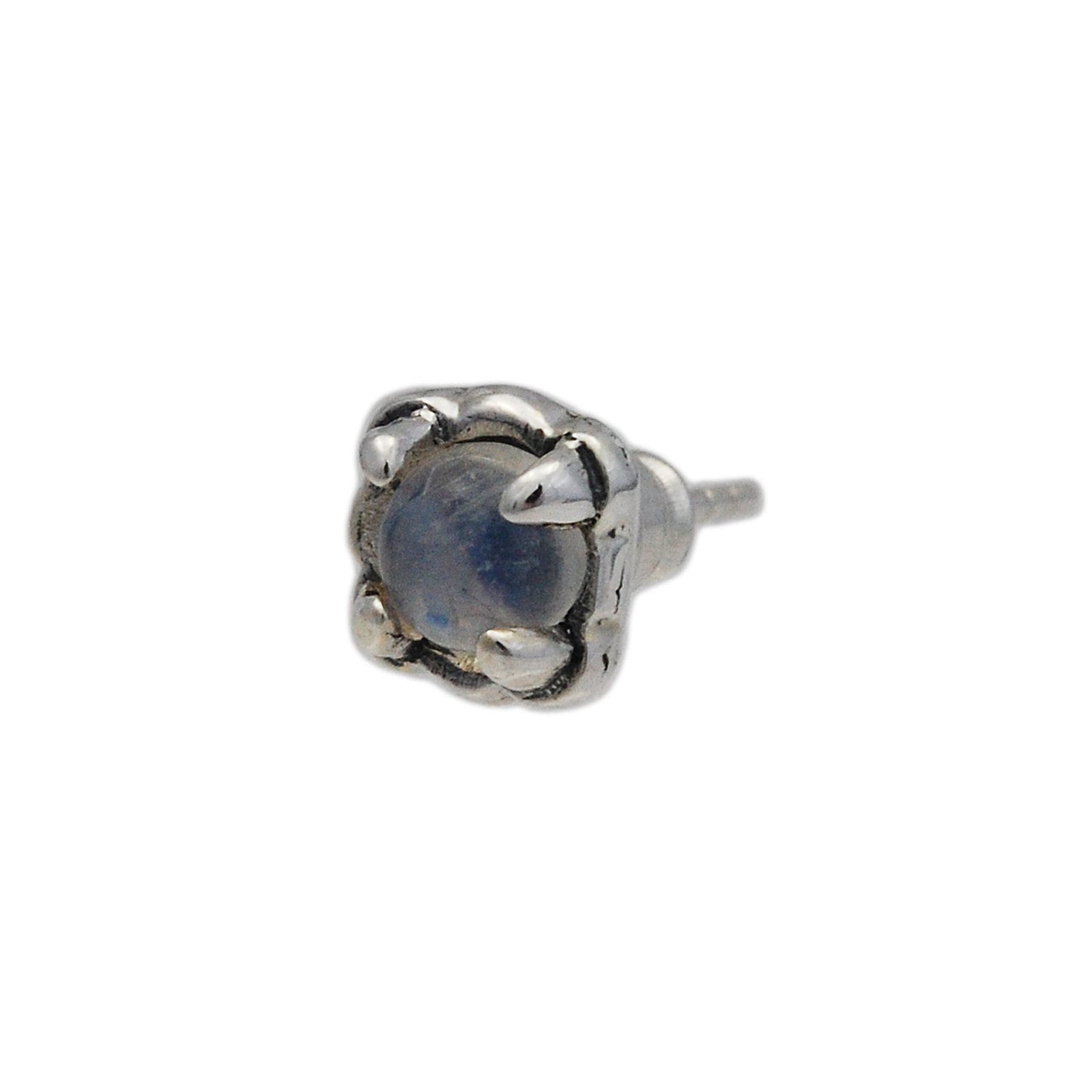 Mondstein/925Er Sterling Silber/Ohrstecker/Durchbohrt/Ohrringe/Silber Ohrringe/Biker Schmuck/Rocker/Gothic/Männer/Frauen/Unisex/Se-Pi013 von REDGATECASTLE