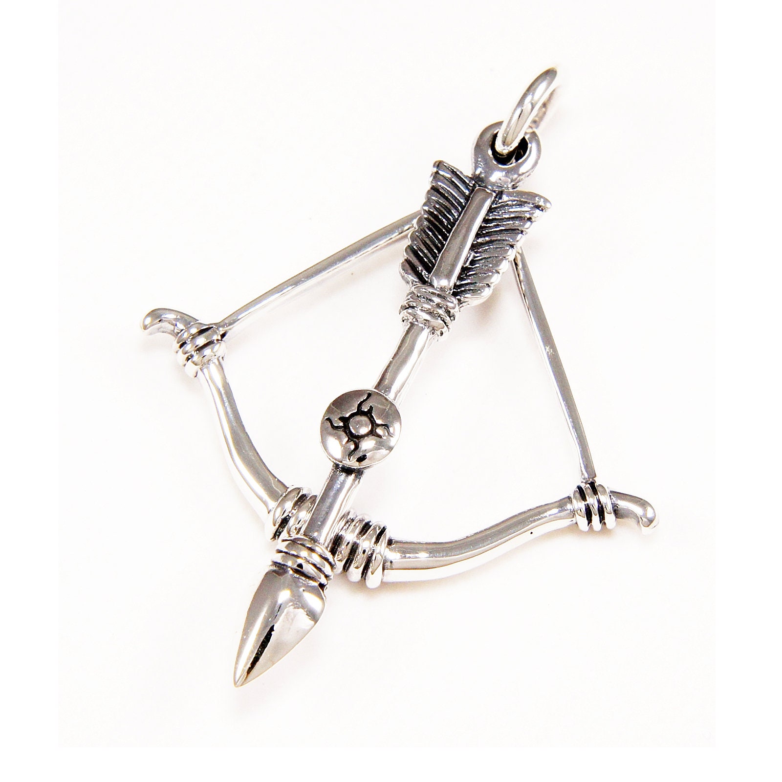 Pfeil & Bogen/ 925 Sterling Silber Anhänger/Gesetzlose/Robin Hood/Jagd/Gothic/Biker/Rockabilly/Tan-038 von REDGATECASTLE