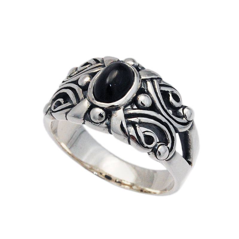 Schwarzer Stern/Stern Diopsid/Keltik/925 Sterling Silber Ring/Schwarzer Stern Ring/Stern Diopsid Ring/Biker Schmuck/Ks-R114 von REDGATECASTLE